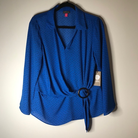 Vince Camuto Long Sleeve Belted Top - Size: S - Picture 14 of 16